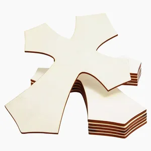Custom Unfinished Wood Cutout Cross Shaped Wood Pieces for Wooden Craft DIY Projects, Sunday School, Church, Home Decoration