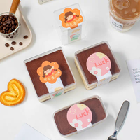 Boîte alimentaire en plastique PS transparente, vente en gros d'usine, taille et logo personnalisés pour tiramisu, mousse, gâteau, pâtisserie