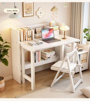 Bureau de travail au design exquis, style minimaliste en bois, avec étagères ouvertes pour petits espaces