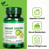 Vente en gros transfrontalière, 60 capsules par flacon, Slim Plus Garcinia Cambogia, capsules naturelles pour la perte de poids