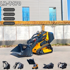 Mini <strong>Skid</strong> Steer <strong>Loader</strong> EPA EURO5 Engine Crawler Track <strong>Loader</strong> With Log Gravel Handling Attachment For Farm Garden - Product Image 1