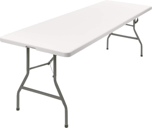 Mesa Dobrável Retangular Branca de Plástico HDPE para Eventos ao Ar Livre - Product Image 1