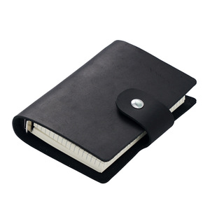 Planificador de bolsillo de cuero genuino A8 hecho a mano, organizador Retro, Bloc de notas diario, anillos de plata de 5 agujeros, Mini cuaderno, cuaderno promocional - Product Image 1