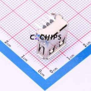 USB90-01-T2-3A-B1 USB Connector Bent Lead Through Hole Connector Type-A USB 2.0 Female Right Angle Insert - Product Image 2