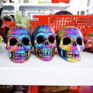 Teschi in Lava di Titanio Aura, <span class=keywords><strong>Pietre</strong></span> Preziose Intagliate, Teschi Cavi per Decorazione Casa e Paralume - Product Image 6