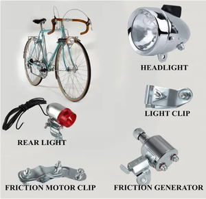 Générateur de Friction pour vélo motorisé 12V 6W, Kit de phares arrière <span class=keywords><strong>Dynamo</strong></span>, convient aux vélos de tourisme de course et aux Tricycles - Product Image 2