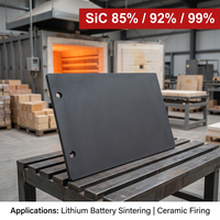 Plaque de liaison par réaction SiSiC 90-92% SiC pour revêtement de cyclone - Température de service maximale 1380°C ° C & Conductivité thermique 160W/mK 1200 ° C