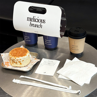 Porte-gobelets en papier biodégradable personnalisé à paroi simple pour boissons à emporter, café, thé, pâtisserie, avec logo personnalisé