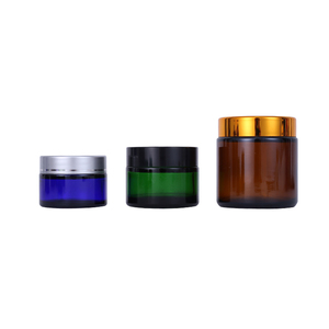 Pots en verre cosmétiques transparents marron, noir, bleu, vert de 1 oz et 2 oz avec couvercles pour crème pour le visage - Product Image 2