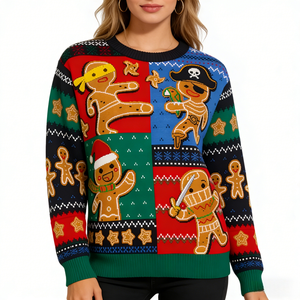 <span class=keywords><strong>Pull</strong></span> de Noël amusant, motif Bonhomme en pain d'épices, Ninja, Pirate, Père Noël, vente en gros OEM, <span class=keywords><strong>pull</strong></span> tricoté pour hommes et femmes, idéal pour les fêtes de Noël - Product Image 5