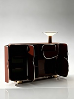 Console d'entrée en bois massif de style italien, meuble de rangement mural de luxe léger, buffet design pour salon de villa