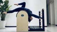 Échelle d'exercice de Pilates de Yoga réglable, baril de Fitness, gymnastique à domicile pour étirer la Base en acier, plate-forme rembourrée en bois massif