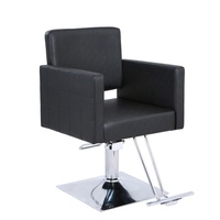 Fauteuil de Barbier Professionnel en Cuir Synthétique avec Cadre en Aluminium, Orange, Moderne, Robuste, Réglable à 360°