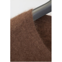 Pull en molleton épais à col en V personnalisé, pull en cachemire surdimensionné de luxe pour femmes
