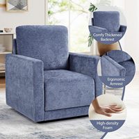 Fauteuil pivotant INZOY de style moderne du milieu du siècle, avec rangement dissimulé, confortable, rotation à 360°, ergonomique, rembourré en chenille, mobilier pour la maison
