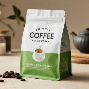 عينة مجانية مخصصة OEM ODM بسعر المصنع مسحوق حبوب القهوة مقاوم للرائحة كيس مسطح القاع مع سحاب - Product Image 2