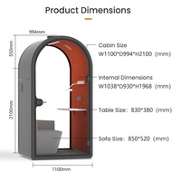Cabine d'étude moderne en aluminium durable insonorisée avec mobilier pour bureau à domicile