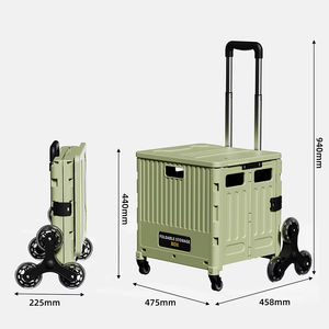 नए रुझान फोल्डेबल शॉपिंग कार्ट मल्टीफंक्शन सीढ़ी सीढ़ी के साथ आउटडोर पिकनिक के लिए पहियों के साथ - Product Image 2