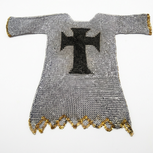 Camisa de armadura medieval de malla de acero sólido calibre 18 con acabado plateado, talla para adultos, hecha a mano, para disfraces, regalo - Product Image 1