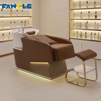 Luxe tête noire Spa fauteuil de massage du cuir chevelu shampooing lit avec vapeur cheveux Spa Salon chaise de lavage à vendre