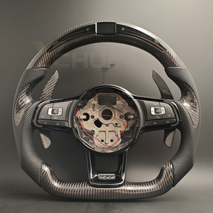 Volante LED de Fibra de Carbono Personalizado para Volkswagen VW Golf R 5 6 7 6R MK6 MK7 GTI <span class=keywords><strong>Polo</strong></span> Passat CC Scirocco Jetta T-Roc - Product Image 1