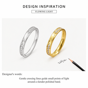 Bague en Zircon torsadée en acier inoxydable plaqué or 14K sous vide, design ondulé fin, finition dorée polie - Product Image 4