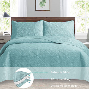 Juego de ropa de cama personalizado edredón sólido colcha ultrasónica colcha de microfibra cobertores para el hogar - Product Image 5