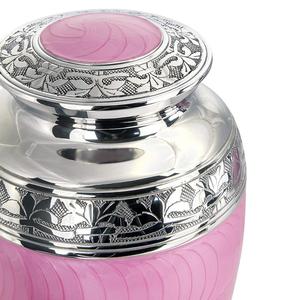 Urne de crémation classique moderne en métal rose clair Cendres humaines américaines écologiques Fournitures funéraires pour bébés Gravé Design pour adultes - Product Image 4