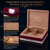 Harga Pabrik OEM Kustom Humidor Cerutu Kayu Berlapis Dua Warna dengan Pembagi Cedar yang Dapat Disesuaikan dan Engsel Emas