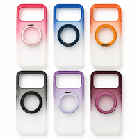 Coque de téléphone en acrylique dépoli pour iPhone 17 16 15 14 Pro avec béquille magnétique, effet dégradé, toucher doux, anti-rayures, vente en gros OEM