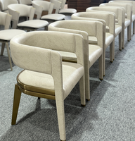 Chaise de salle à manger de luxe italienne, chaise moderne simple avec dossier rembourré pour la maison et l'hôtel