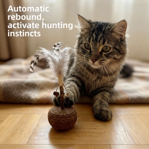 Giocattolo per Gatti in Sughero Naturale: Erba Gatta e <span class=keywords><strong>Silvervine</strong></span>, Bacchetta Auto-Raddrizzante per Caccia e Stimolazione Olfattiva - Product Image 6