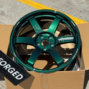 ล้อ Volk Racing TE37 <span class=keywords><strong>Te</strong></span> <span class=keywords><strong>37</strong></span> Saga Racing สีเขียว <span class=keywords><strong>SL</strong></span> 5x100 5x112 5x120 5x114.3 17 17x9 18x9 5x38 18x11 สำหรับรถยนต์ Brz GR86 FK8 S2000 - Product Image 2