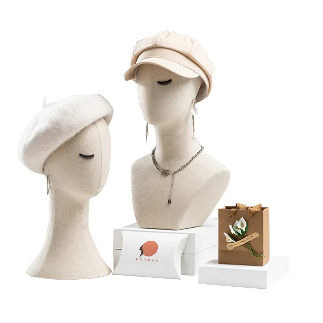 कपड़े की दुकान पुरुषों और महिलाओं के फोम थोक विग हेड मॉडल लेस रैप पुतला सिर