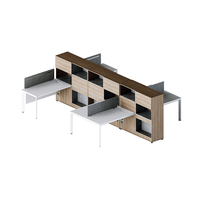 Bureau de travail multi-utilisateurs pour 6 personnes avec ordinateur, mobilier pour ordinateur portable, table de séparation de bureau pour équipes