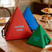 Boîte cadeau pyramide en or sur mesure, élégante et brillante, pour biscuits, pain, pour les fournitures de fête de Noël