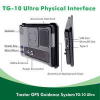 Sistema de Navegación GPS RTK GNSS para Tractor con Pantalla Táctil Impermeable IPX7 de 10 Pulgadas, Sistema de Guiado Android, Mapa Mundial de 12 Meses