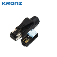 Connecteur RJ45 KRONZ, tête en cristal, câble réseau blindé Cat5/Cat6, 4 broches, 22AWG, compatible ProfiNet, EtherCat