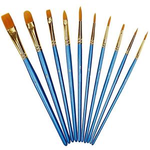 Spitz-Runde Pinsel Set 10 Stück Spitze Nylon Haar Blau Griff Künstler Detail Pinsel Set Artis Artis Heißer jepang - Product Image 2