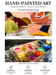 Peinture à l'huile abstraite moderne, expressionnisme, formes organiques vibrantes, art mural sur toile, grande peinture murale colorée <span class=keywords><strong>pour</strong></span> la <span class=keywords><strong>d</strong></span>écoration du salon - Product Image 4