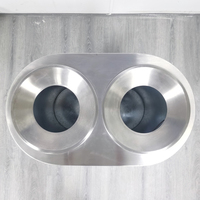 Poubelle et bac de recyclage double en acier inoxydable brossé OEM, conteneurs sanitaires pour hôpital