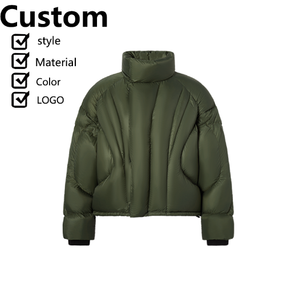 Chaqueta Corta de Plumón con Velcro, Brillante, Unisex, para Otoño e Invierno, a la Moda, Gruesa, Resistente al Viento e Impermeable - Product Image 1