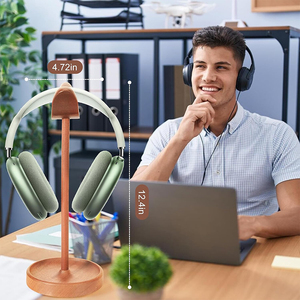 Support multifonctionnel en bois pour écouteurs de bureau Support pour casque de jeu pour <span class=keywords><strong>AirPods</strong></span> MAX Sony Support d'affichage pour casque d'écoute - Product Image 6