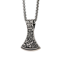 Acier inoxydable Viking Collier Hache Pendentif Style Nordique Hommes Bijoux Loup Pendentif Celtique Noeud Rune Collier Accessoires De Mode
