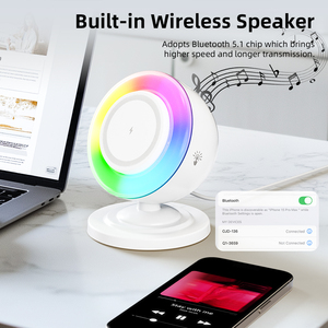 Altavoz cargador inalámbrico 3 en 1 para <span class=keywords><strong>iPhone</strong></span> 16/15/14 Series IWatch Ultra 8/7 para AirPods Pro 3/2 10W Power OVP Short Circuit - Product Image 6