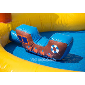Toboggan aquatique gonflable sur le thème des pirates <span class=keywords><strong>avec</strong></span> <span class=keywords><strong>piscine</strong></span>, palmiers tropicaux, parc aquatique gonflable de qualité commerciale en PVC pour les fêtes d'enfants - Product Image 5