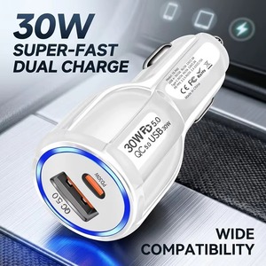อะแดปเตอร์ชาร์จในรถยนต์ Quick Charge 3.0 ช่องเสียบคู่ USB Type C PD สำหรับอุปกรณ์พกพา - Product Image 5