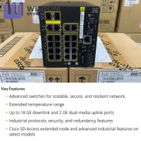Switch Ethernet Industrial ClSCO IE-3100-18T2C-E, 20 Puertos 10/100, Capa 2, Administrado, POE, QoS, Apilable, NUEVO y Original