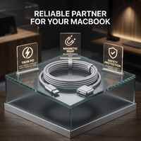Kabel Pengisian Cepat USB-C ke USB-C PD, Colokan Logam Anti-Oksidasi Dengan Indikator LED, Kabel Data Berlapis Nilon untuk Android