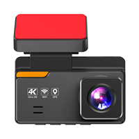 Caméra de tableau de bord 4K Ultra HD pour voiture avec Wi-Fi, vision nocturne, moniteur de stationnement, enregistrement en boucle, pour chauffeurs de taxi avec GPS intégré